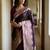 Purple silk blend woven design saree with blouse