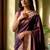 Purple silk blend woven design saree with blouse