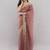 Pink net embellished saree with blouse