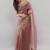 Pink net embellished saree with blouse