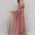 Pink net embellished saree with blouse