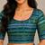 Blue chiffon printed saree with blouse