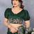 Green satin embroidered saree with blouse