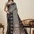 Grey silk blend woven design saree with blouse