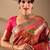 Peach silk blend woven design saree with blouse