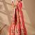 Peach silk blend woven design saree with blouse
