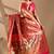 Peach silk blend woven design saree with blouse