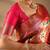 Peach silk blend woven design saree with blouse