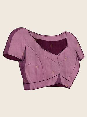 Purple silk blend woven design saree with blouse 5
