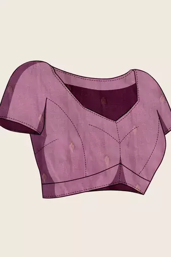 Purple silk blend woven design saree with blouse