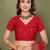 Red silk blend embroidered saree with blouse