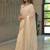 Off white pure chiffon solid saree with blouse