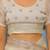 Off white pure chiffon solid saree with blouse