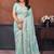 Sea green georgette embroidered saree with blouse