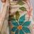 Cream silk blend printed saree with blouse