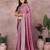 Purple silk blend embroidered saree with blouse