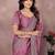 Purple silk blend embroidered saree with blouse