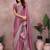 Purple silk blend embroidered saree with blouse
