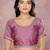 Purple silk blend embroidered saree with blouse