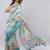 Green silk blend printed saree with blouse