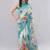 Green silk blend printed saree with blouse