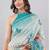 Green silk blend printed saree with blouse