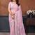 Pink georgette embroidered saree with blouse