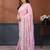 Pink georgette embroidered saree with blouse