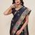 Black silk blend woven design saree with blouse