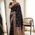 Black silk blend woven design saree with blouse