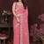 Pink pure georgette embroidered saree with blouse