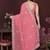 Pink pure georgette embroidered saree with blouse