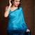 Blue satin dyed saree with blouse