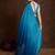 Blue satin dyed saree with blouse