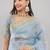 Blue net embellished saree with blouse