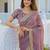 Lavender pure chiffon embroidered saree with blouse