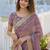 Lavender pure chiffon embroidered saree with blouse