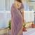 Lavender pure chiffon embroidered saree with blouse