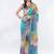 Multicolor silk blend printed saree with blouse