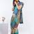 Multicolor silk blend printed saree with blouse