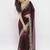 Maroon net embellished saree with blouse