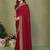 Maroon silk blend embroidered saree with blouse