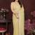 Yellow pure georgette embroidered saree with blouse