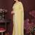 Yellow pure georgette embroidered saree with blouse