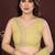 Yellow pure georgette embroidered saree with blouse