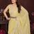 Yellow pure georgette embroidered saree with blouse