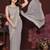 Grey pure georgette embroidered saree with blouse