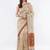 Beige silk blend printed saree with blouse