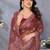 Maroon georgette embroidered saree with blouse