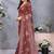 Maroon georgette embroidered saree with blouse